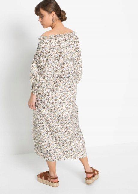 AF5847 długa sukienka wzorzysta r.38