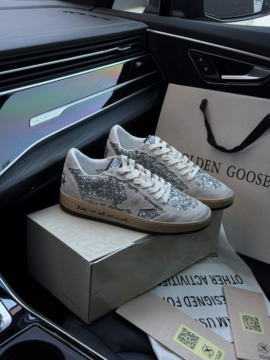 Кросівки Golden Goose BallStar Silver Glitter premium | Кроссовки жіночі
