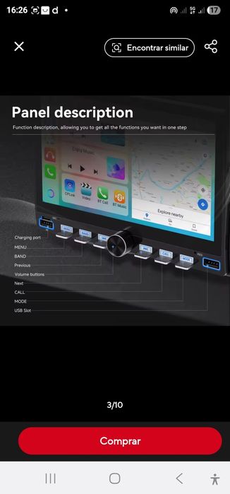 Rádio de carro novo