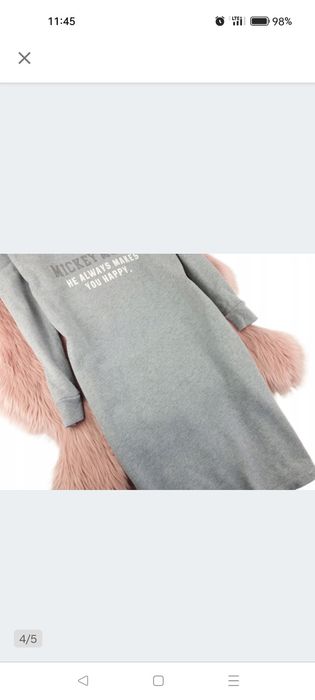 Szara dresowa dzianinowa sukienka