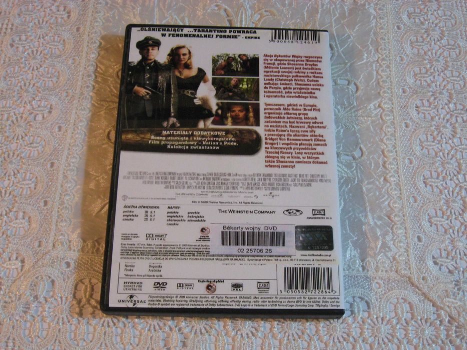 Film DVD Inglourious Basterds 2009 Quentin Tarantino Polski Lektor