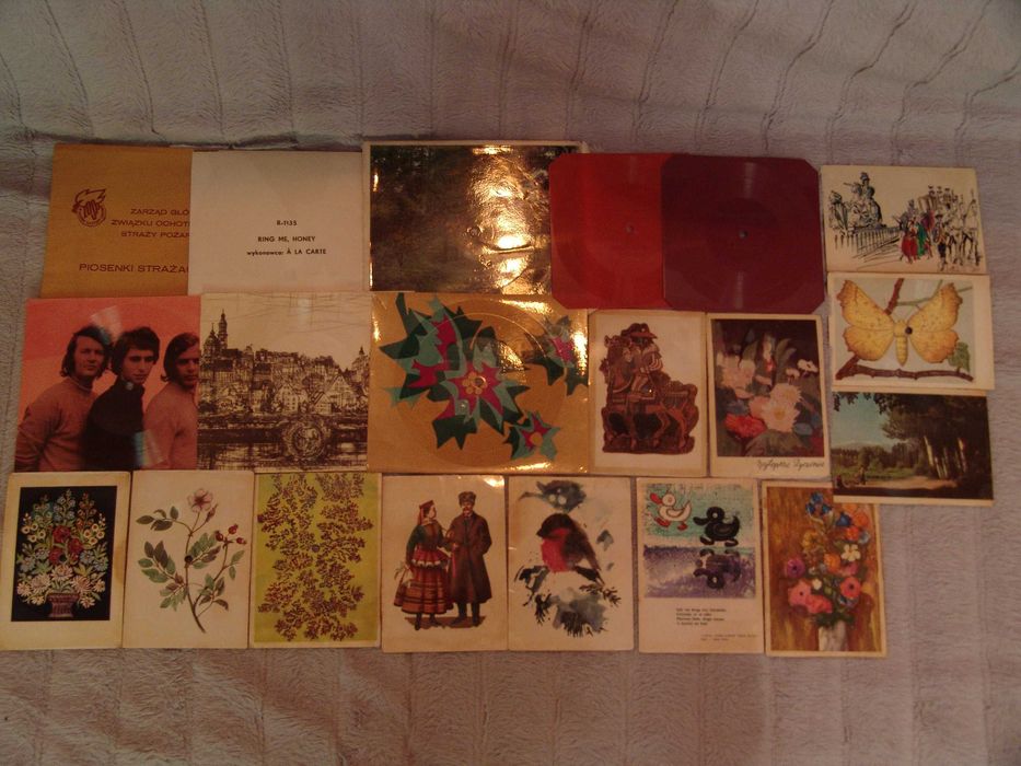 Pocztówki dźwiękowe z dawnych lat - 19 sztuk