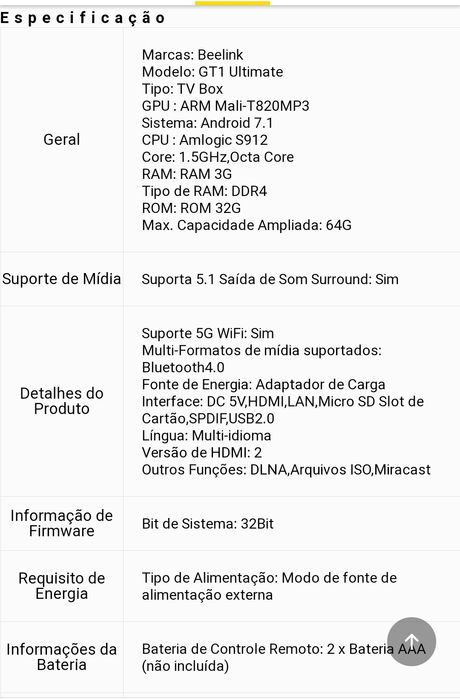 Beelink GT1 Ultimate Set-Top Box, 3 GB + 32 GB64752170454531123