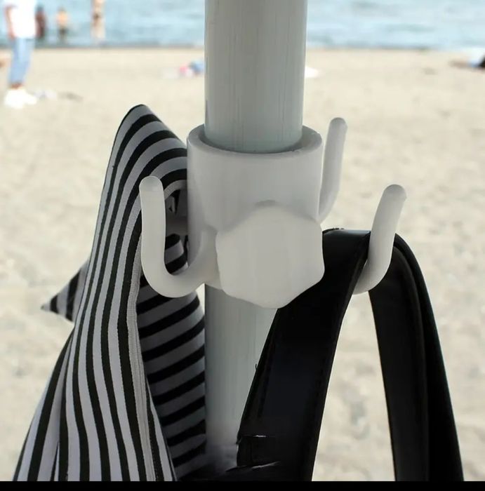 Haczyk Hak do parasola plażowego biały  plastikowy