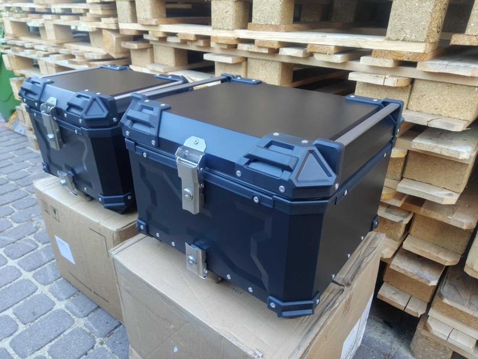 ALUMINIOWY kufer motocyklowy centralny CZARNY 45L / 55L / 65L+ PŁYTA