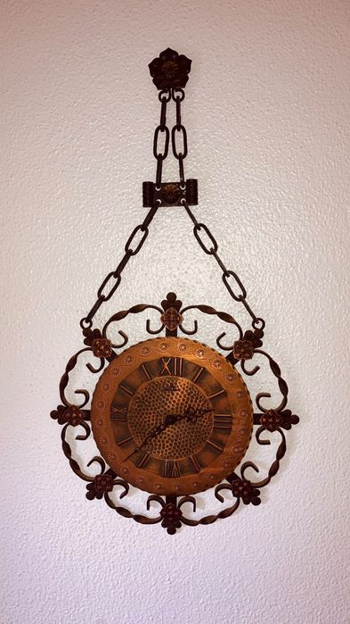 Relógio de parede, cobre, quartzo