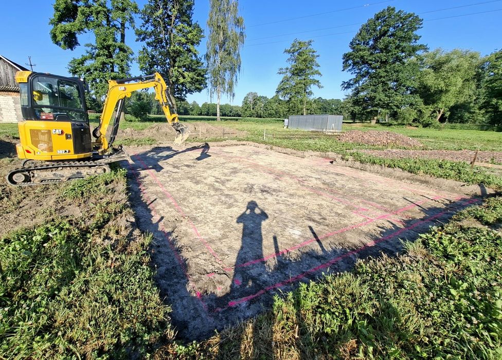Usługi koparko-ładowarką minikoparka roboty ziemne transport