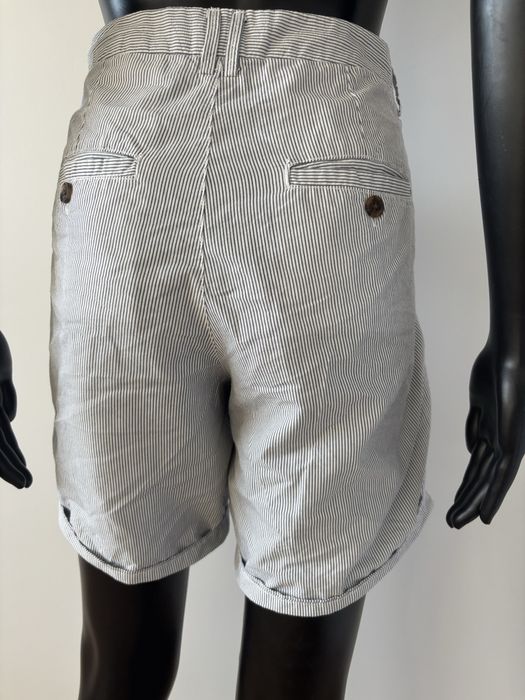 klasyczne szorty w paski krótkie spodenki biało granatowe H&M 40 L