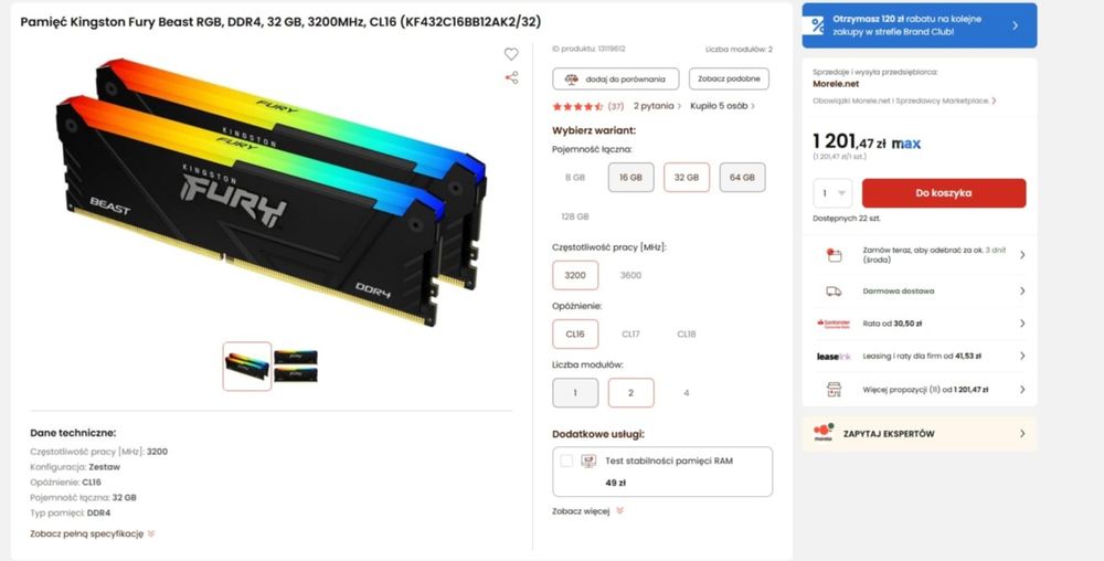 Pamięć Kingston Fury Beast