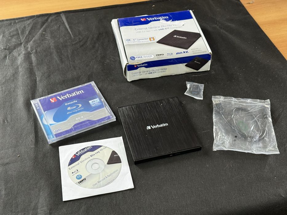 Zewnetrzna Nagrywarka Blu-Ray | Verbatim Slimline USB3.2 Gen1 USB-C