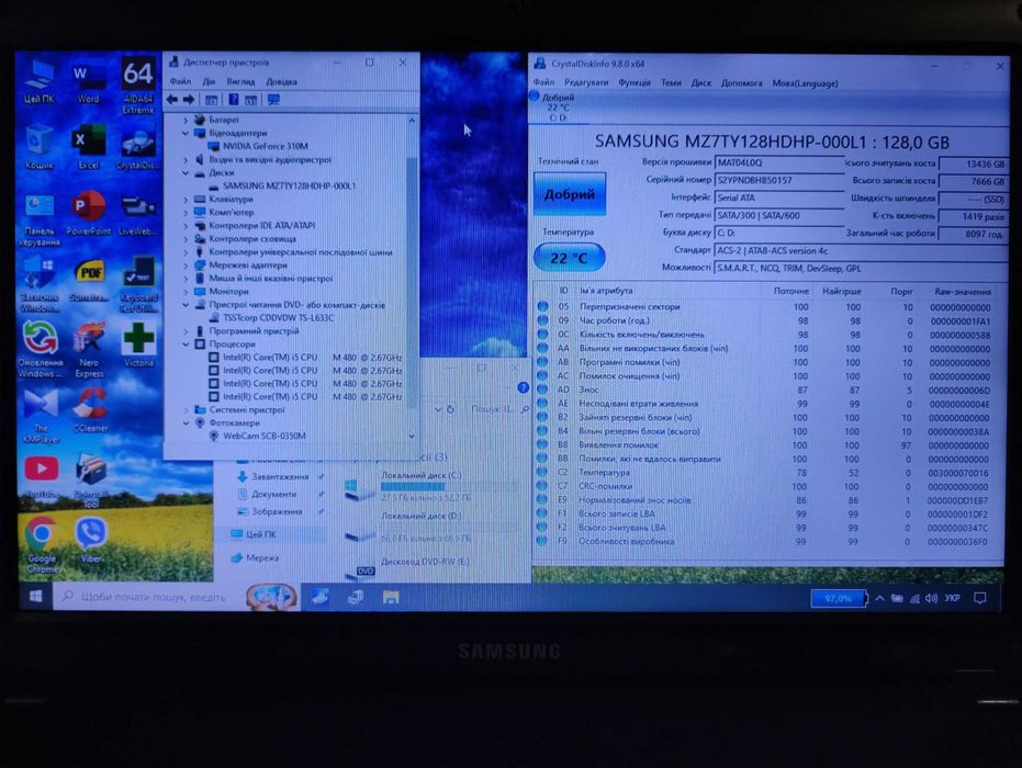 Samsung SA31, NVIDIA, 8Гб-О3П, SSD-128, Win10 Pro (x64)