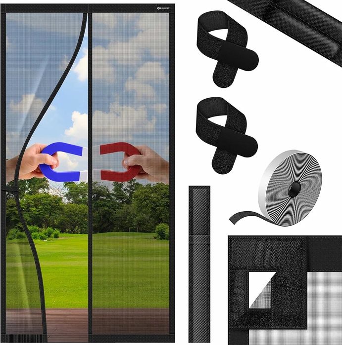 Магнітна сітка від комах KESSER, захисна решітка від комах 80 x 200см