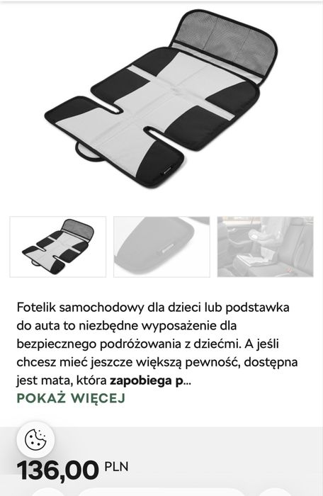 Mata ochronna pod fotelik dziecięcy oryginalna Skoda Volkswagen