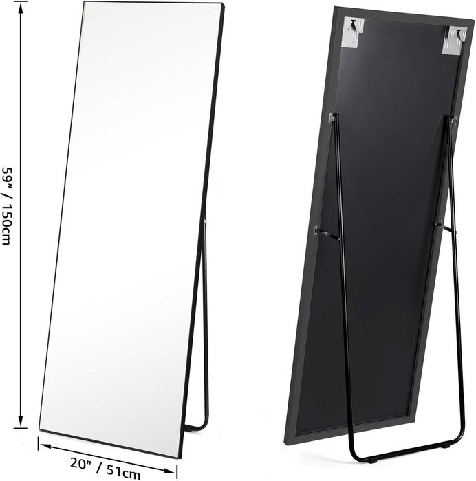 Nowe stojące lustro / lusterko / 40x150CM / HORLIMER / czarne !R196!