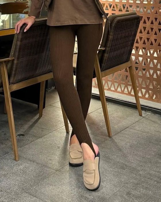 Теплые лосины в рубчик с-м новые