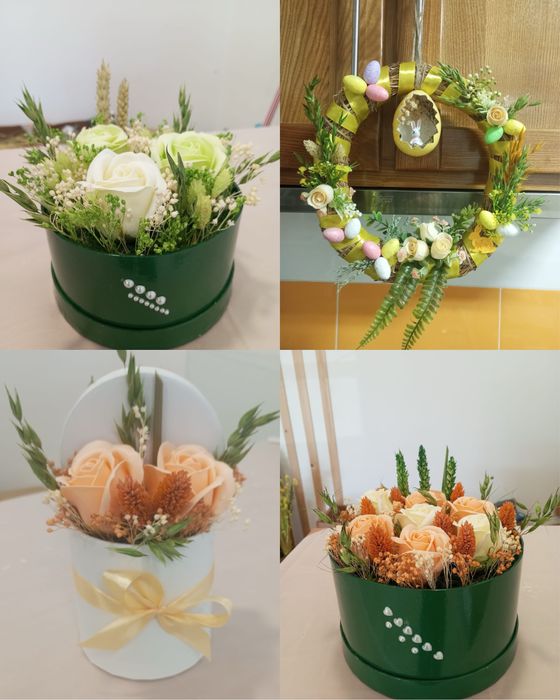 Caixinhas de rosas de sabão