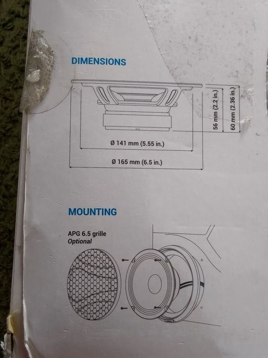 Audison AP 6.5 samochodowy głośnik basowy 16,5 cm (6,5"), 210 W, 4 Ohm.