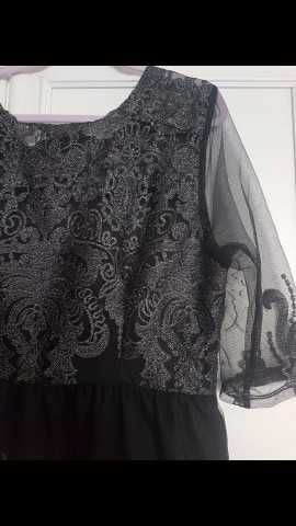 Sukienka haft tiul brokat XL42 WESELE impreza rodzinna