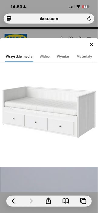 Ikea łóżko hemnes