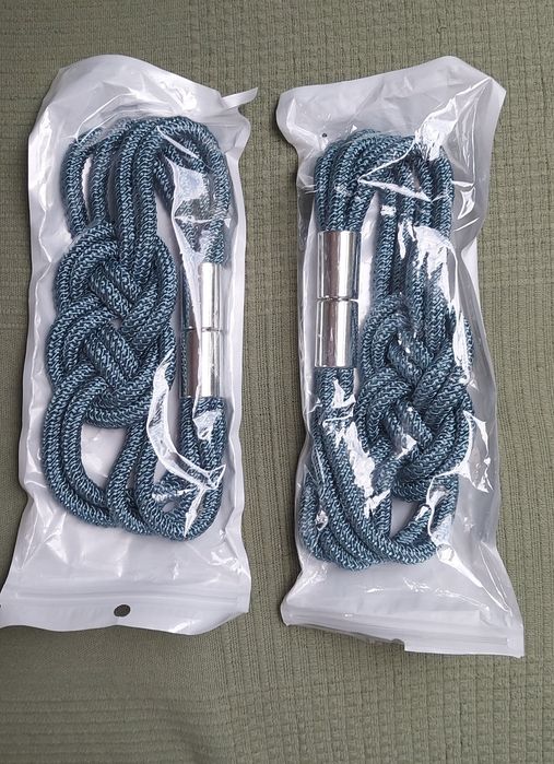 Uchwyty do zasłon 2 sztuki niebieski sznur