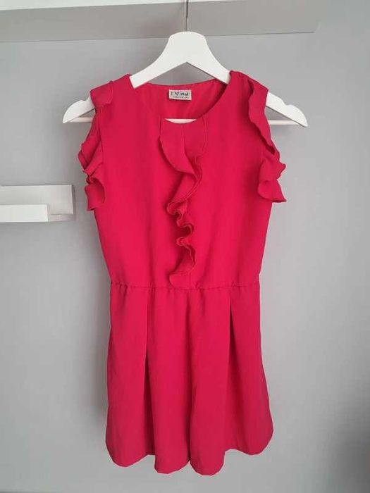 Kombinezon letni next 134 140 fuksja elegancki komunia różowy