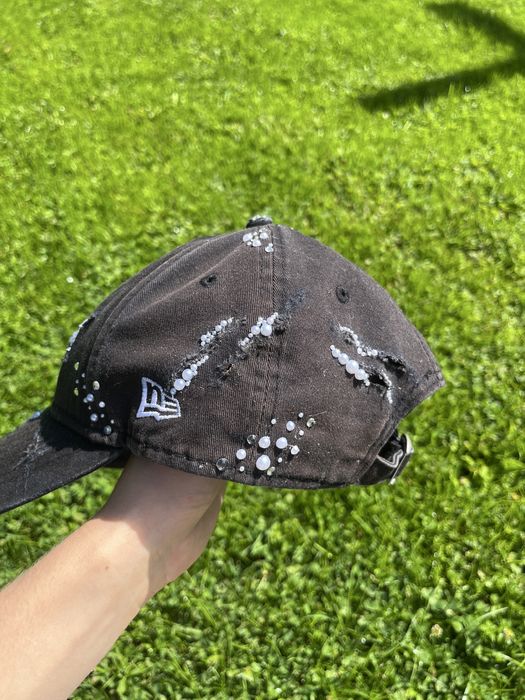 Czapka cap z daszkiem new era yankees ozdabiana diamenciki perelki