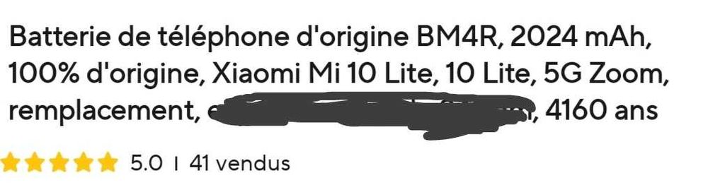 Bateria original Xiaomi mi 10 lite, 10 lite, 5G Zoom