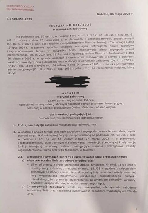 Sprzedam działki - Ołużna - Gmina Gościno!!!
