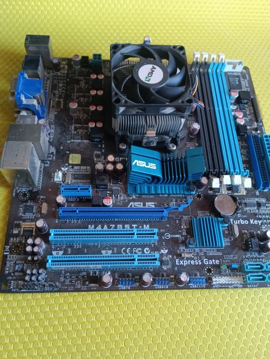 Комплект материнська плата ASUS AM3 socket+процессор