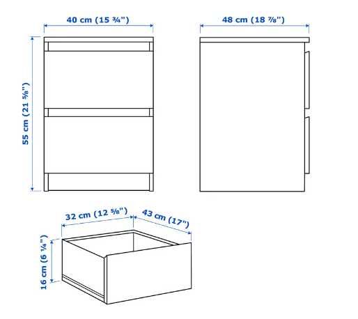 Cómoda MALM IKEA - 2 Gavetas – Como Nova