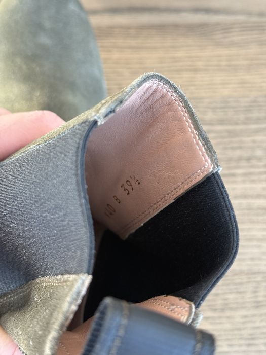 Santoni оригінал Італія замшеві чоботи ботинки челсі зелені хакі