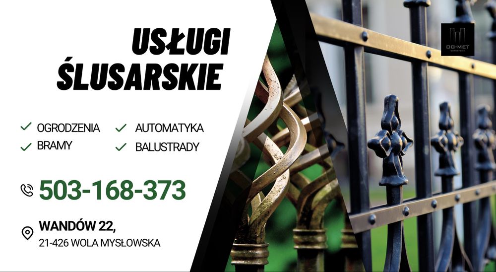 Ogrodzenia, bramy, balustrady, automatyka