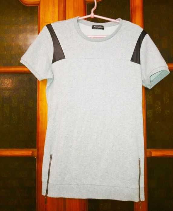 Футболка  женская black fox с кожаными вставками,s/m