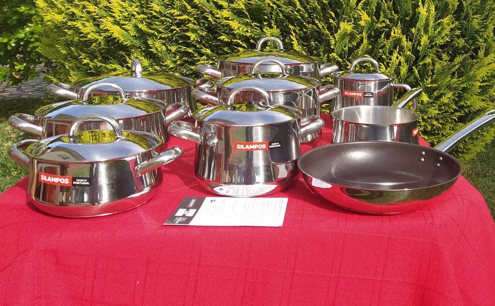 QUALIDADE SILAMPOS - Trem Inox Linha Bojuda - 9 pçs- INDUÇÃO