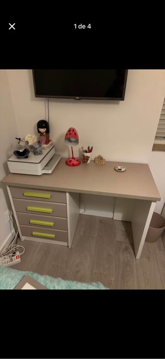 Quarto Completo – Roupeiro + Cama + Cómoda + Secretária