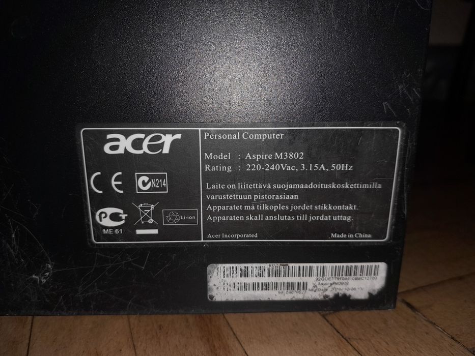 Комп'ютер Acer з дефектом