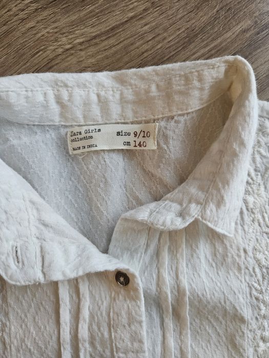 Zara bluzka koszula ecru r. 140 bdb