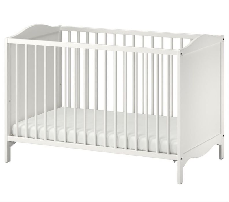 Ikea Crib with Changing Table and Diaper Changing Set