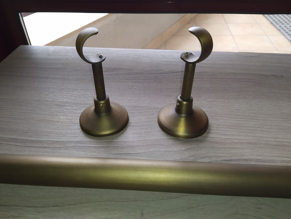 Conjunto Cortinado + Varão Ouro Velho