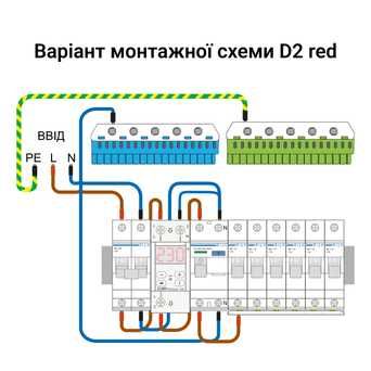 Реле напруги 1ф 32А D2-32 RED термозахист  ZUBR