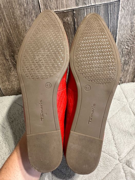 Buty damskie czerwone baleriny tamaris 41