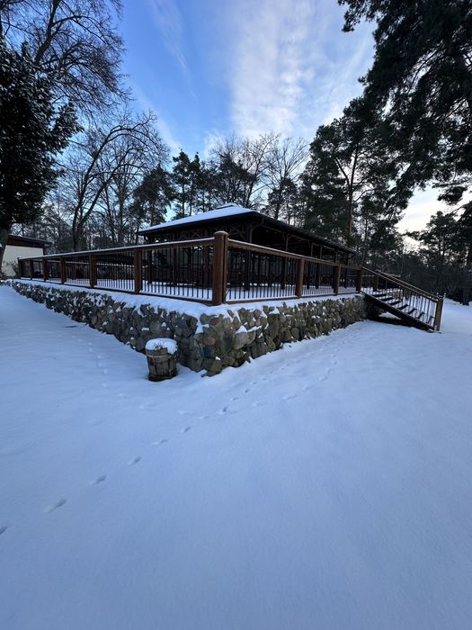 Balustrada metalowa drewniana nowoczesna, ogrodzenie Bajeczne Drewno