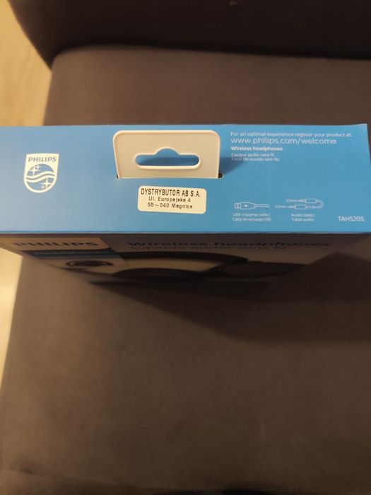 Słuchawki bezprzewodowe nauszne PHILIPS TAH5205 czarne nowe