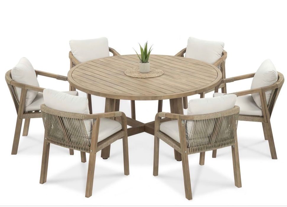 Zestaw jadalniany MARIGOLD – okrągły stół + 6 krzeseł FURRORE