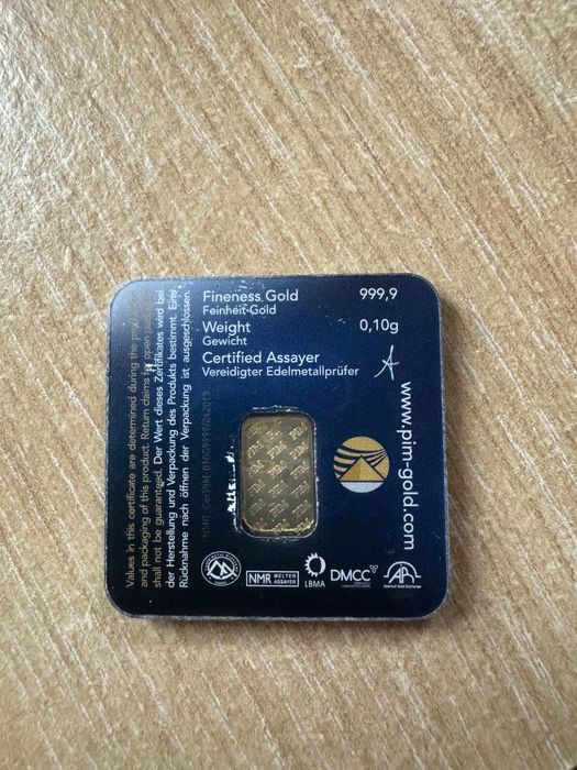 Barras de ouro seladas certificadas