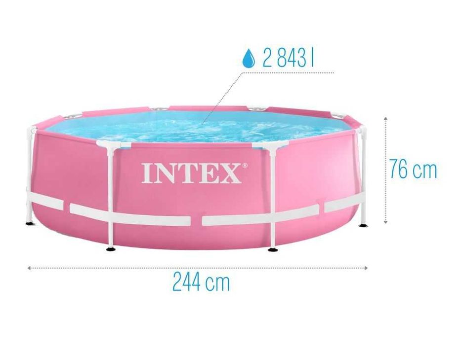 Детский каркасный бассейн Intex 28290 размер 244х76 см объем 2843 лит