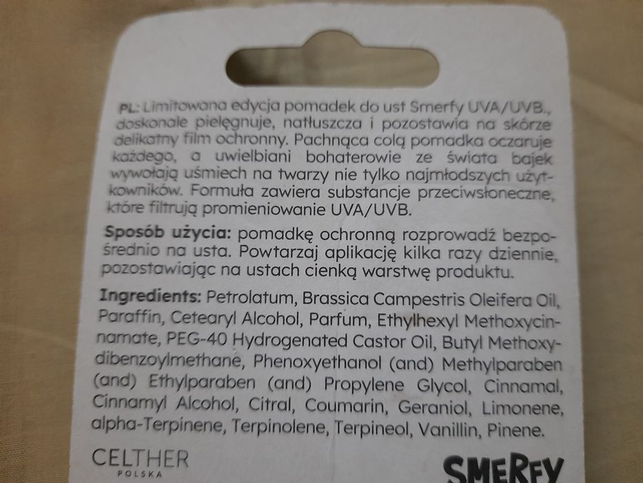 Smerfy pomadka ochronna do ust o zapachu coli