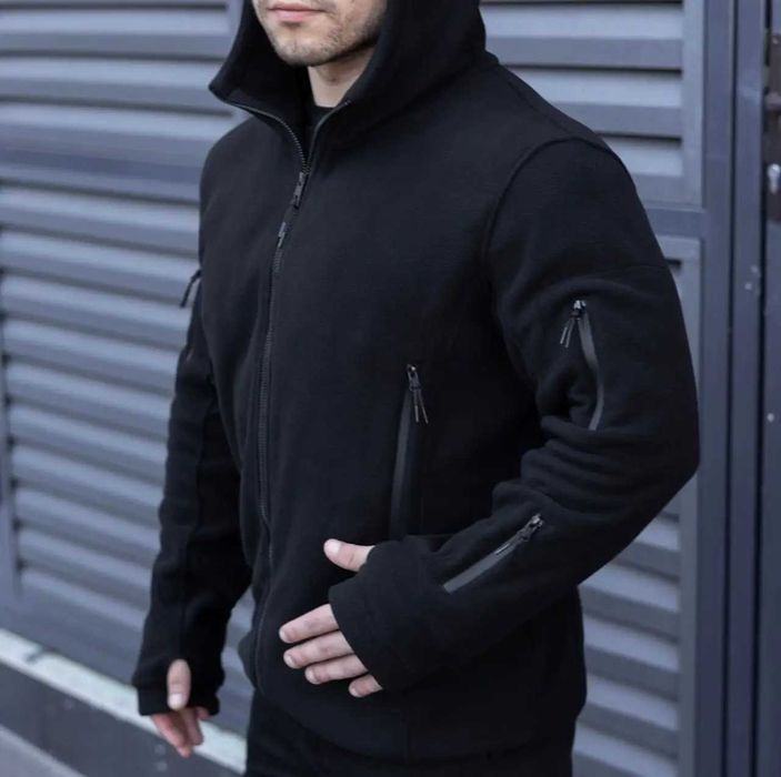 Флісова кофта чорна М розмір 46 фліска