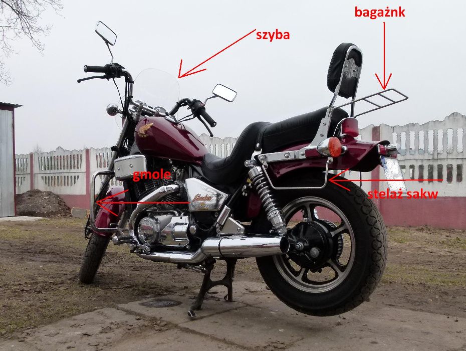 HONDA SHADOW VT 700 TWIN Szyba Bagażnik gmole gmol szyba zestaw Kąplet