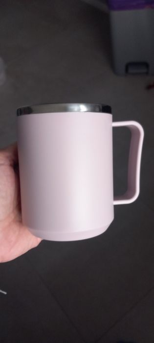 Kubek termiczny Nowy różowy + GRATIS butelka Dafi